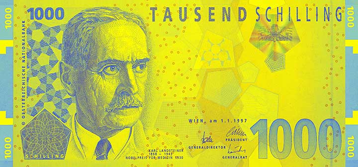 1,000 schilling banknote frontside 1,000 schilling banknote frontside