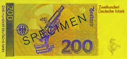 200 Deutsche Mark banknote backside 200 Deutsche Mark banknote backside