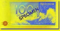 100 kroon banknote backside 100 kroon banknote backside