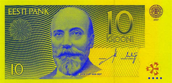 10 kroon banknote frontside 10 kroon banknote frontside