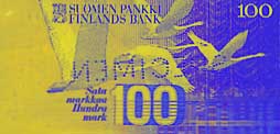 100 markka banknote backside 100 markka banknote backside