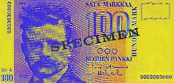 100 markka banknote frontside 100 markka banknote frontside