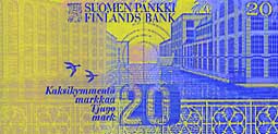 20 markka banknote backside 20 markka banknote backside