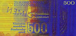 500 markka banknote backside 500 markka banknote backside
