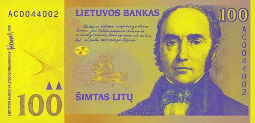 100 litas banknote frontside 100 litas banknote frontside