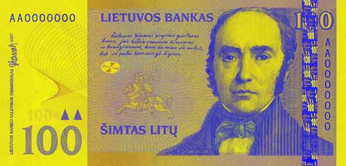 100 litas banknote frontside 100 litas banknote frontside