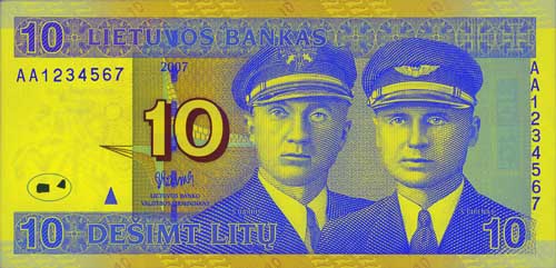 10 litas banknote frontside 10 litas banknote frontside