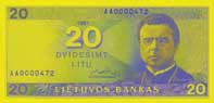 20 litas banknote frontside 20 litas banknote frontside