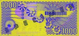 1,000 guilder banknote backside 1,000 guilder banknote backside