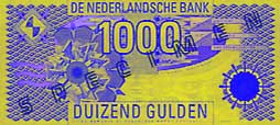 1,000 guilder banknote frontside 1,000 guilder banknote frontside