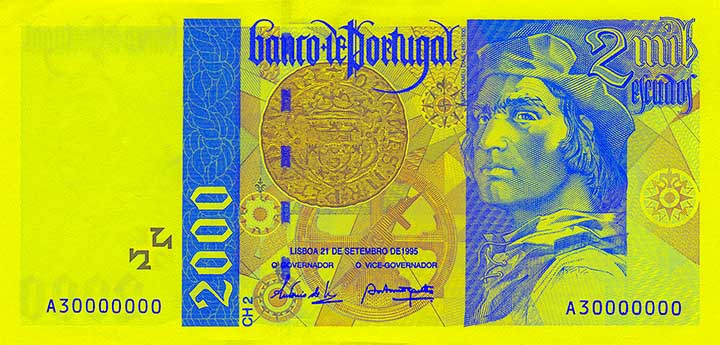 2,000 escudo banknote frontside 2,000 escudo banknote frontside