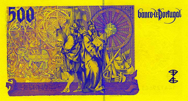 500 escudo banknote backside 500 escudo banknote backside