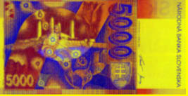 5000 Slovak koruna banknote backside 5000 Slovak koruna banknote backside