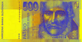 500 Slovak koruna banknote frontside 500 Slovak koruna banknote frontside